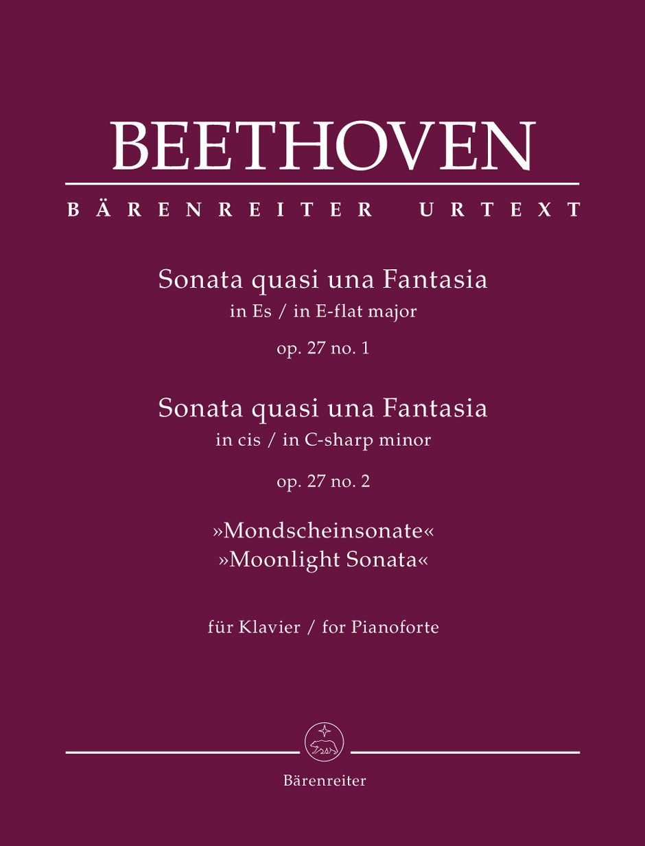 Sonata quasi una Fantasia für Klavier Es-Dur, cis-Moll op. 27, 1+2 Mondscheinsonate. Spielpartitur, Urtextausgabe: Spielpartitur, Sammelband, Urtextausgabe Sheet Music