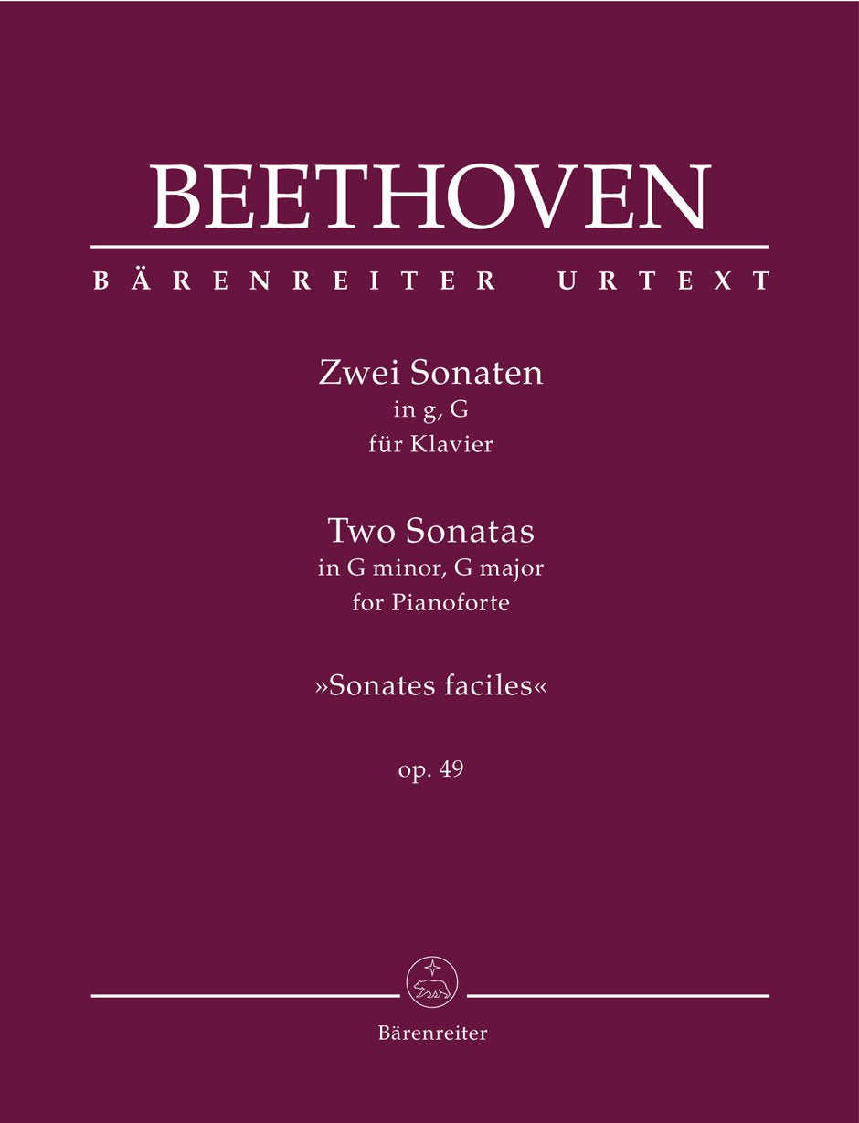 Zwei Sonaten für Klavier g-Moll, G-Dur op. 49 -Sonates faciles-. Spielpartitur, Sammelband, BÄRENREITER URTEXT Books