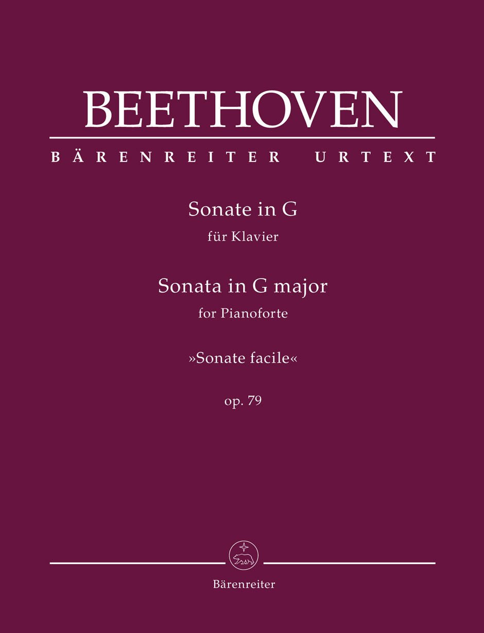 Sonate für Klavier G-Dur op. 79 -Sonate facile-. Spielpartitur, BÄRENREITER URTEXT Books