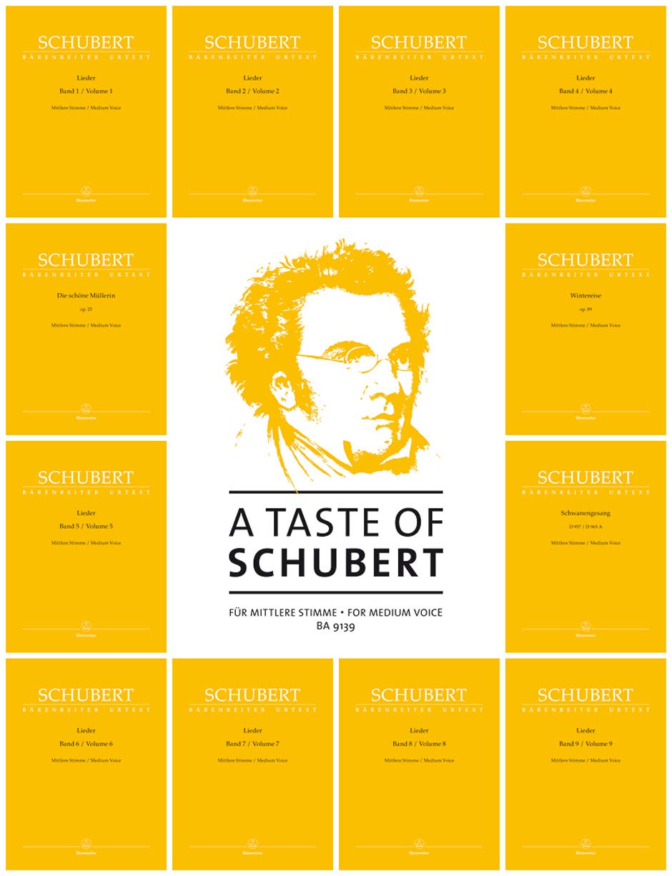 A Taste of Schubert für mittlere Stimme. Singpartitur, Sammelband, Urtextausgabe. BÄRENREITER URTEXT Books