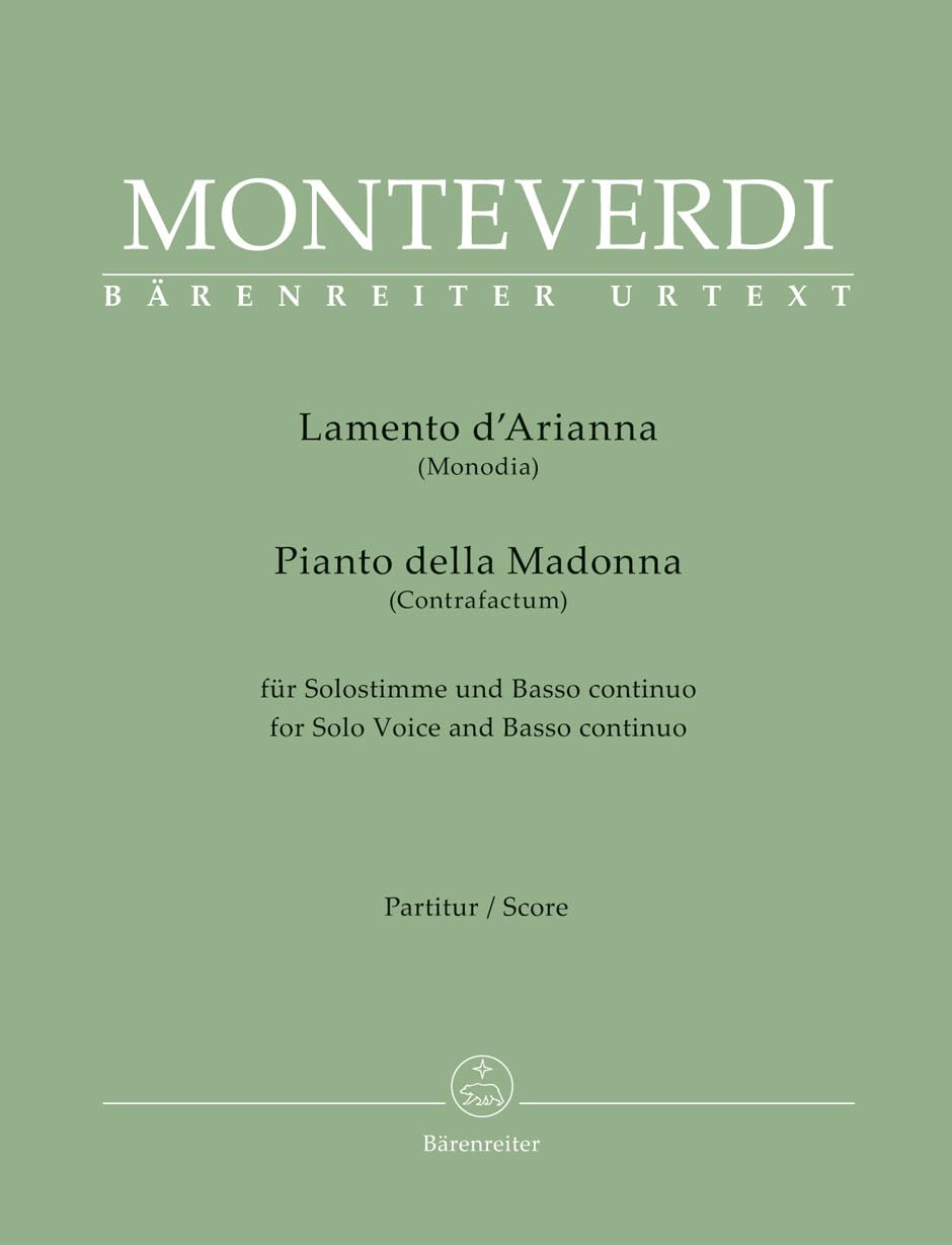 Lamento d'Arianna (Fassungen für Solostimme und Basso continuo) Sheet Music