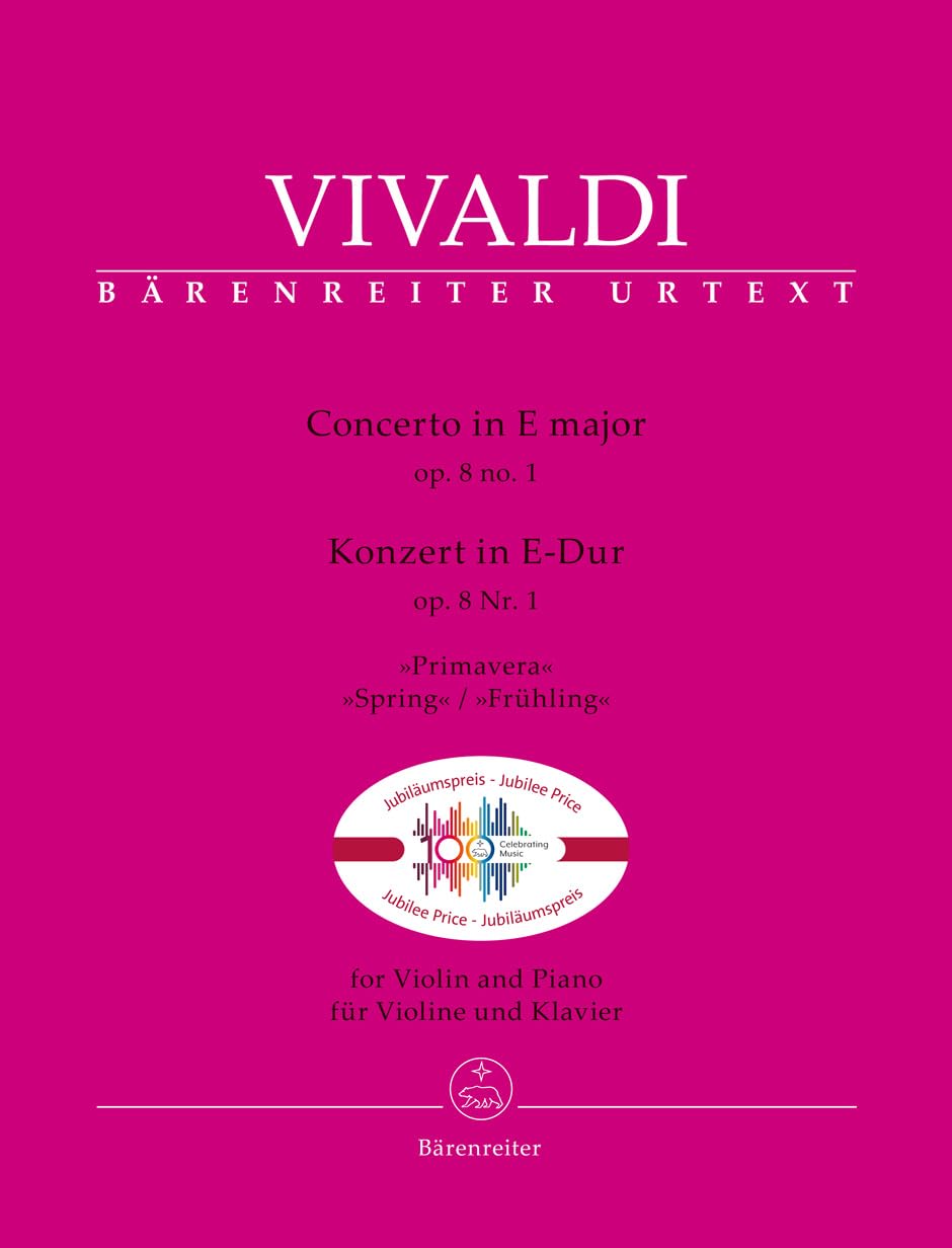 Konzert für Violine und Klavier E-Dur op. 8/1 "Frühling". Klavierauszug, Stimme, Urtextausgabe. BÄRENREITER URTEXT Sheet Music