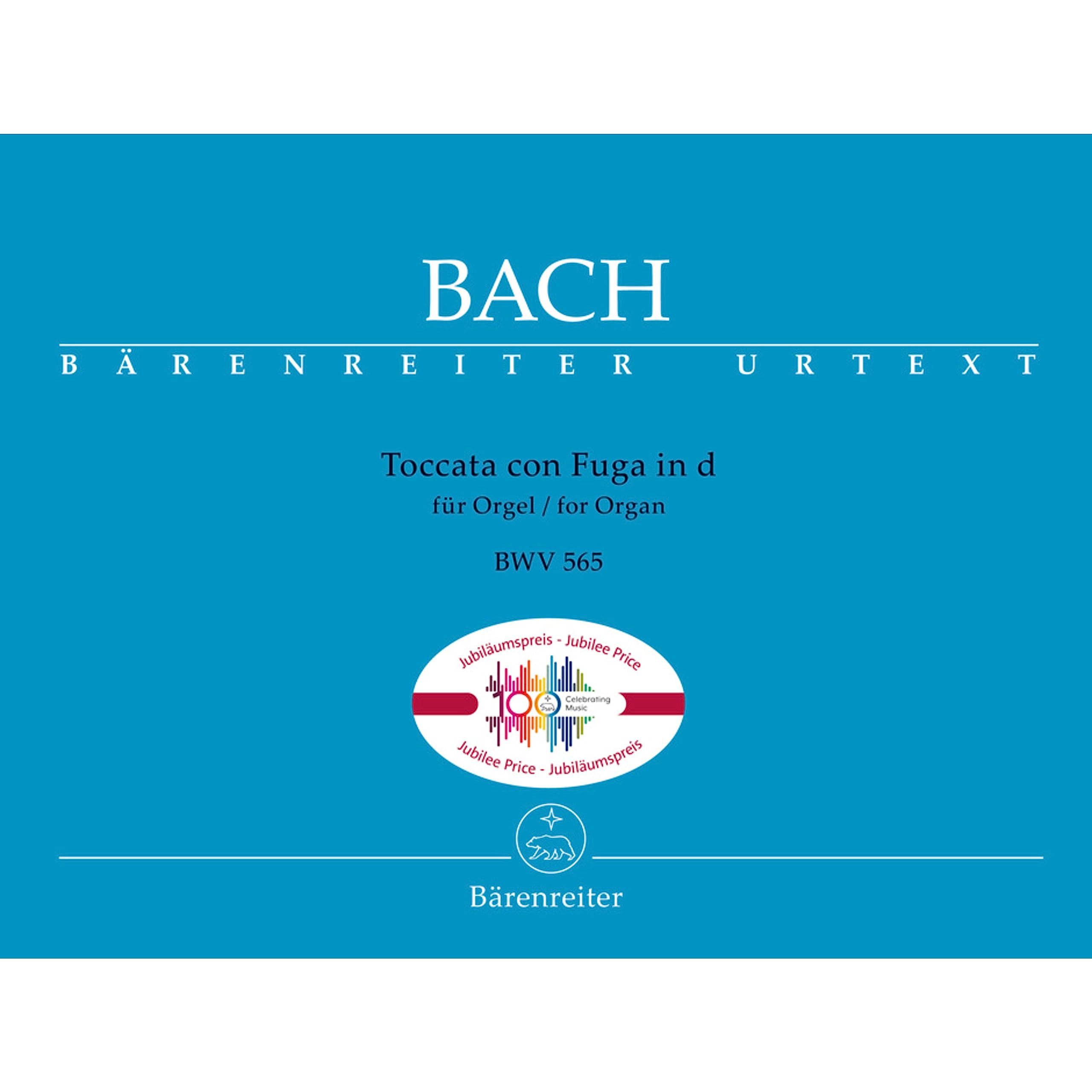 Toccata con Fuga für Orgel in d BWV 565. Spielpartitur, Urtextausgabe. BÄRENREITER URTEXT Sheet Music