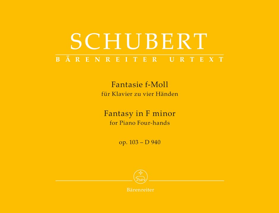 Fantasie für Klavier zu vier Händen f-Moll op. Fantasie für Klavier zu vier Händen f-Moll op. 103 D 940. Spielpartitur, Urtextausgabe. BÄRENREITER ... zur Aufführungspraxis von Mario Aschauer Sheet Music