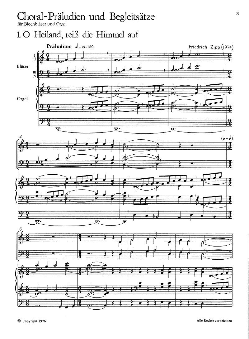 Zipp: Choral-Präludien. Partitur Books