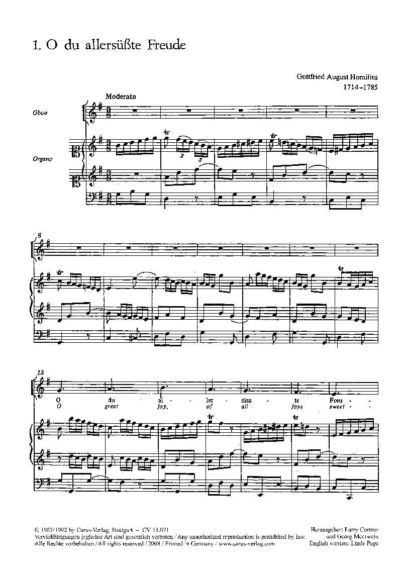 Homilius: Elf Choralvorspiele. Partitur mit 2 Stimmen Books