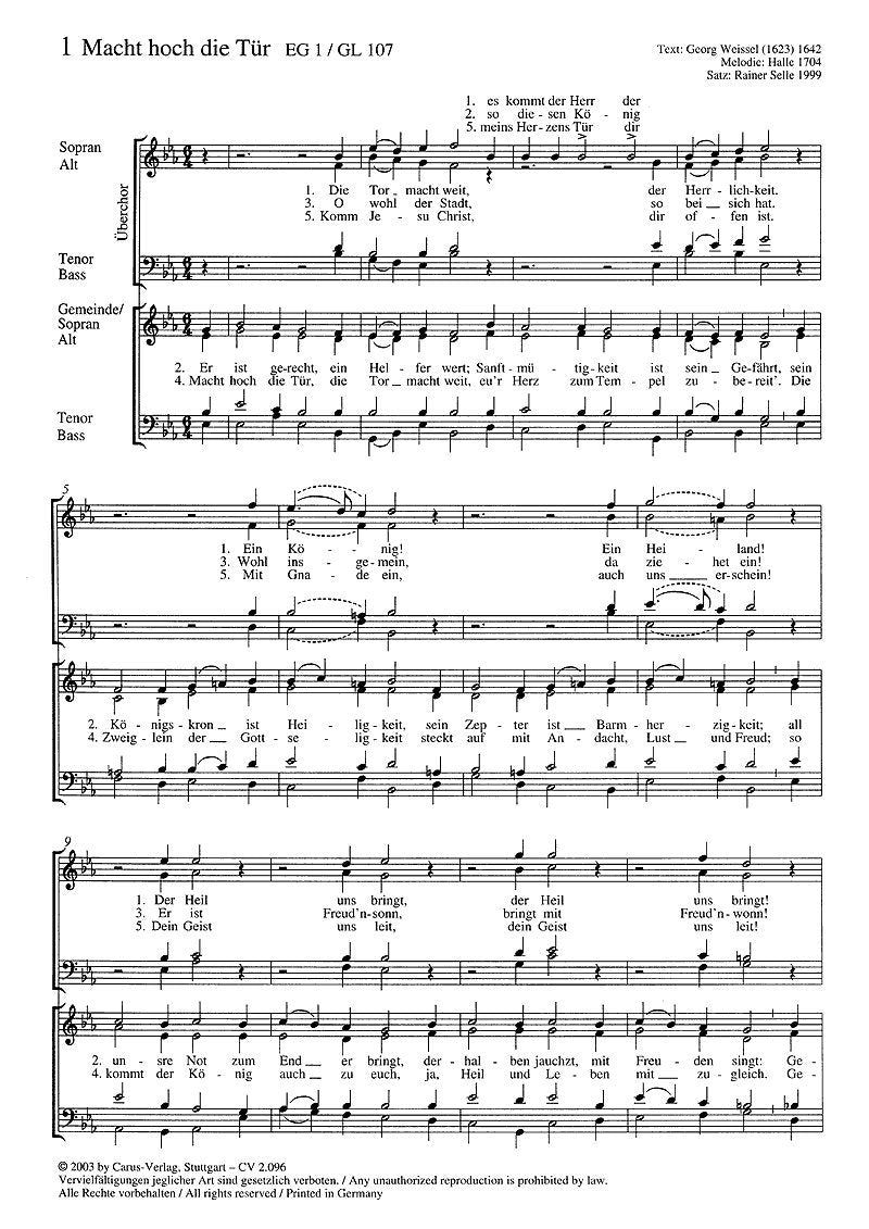 Erfüllt von deinem Ruhm. Gemeindejunktimsätze zum EG. Chorbuch Sheet Music