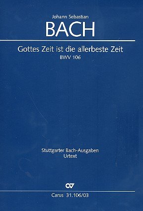 Kantate Nr.106 (Actus tragicus) F-Dur, Klavierauszug: Gottes Zeit ist die allerbeste Zeit, BWV 106. Trauermusik (Fassung in F). Soli SATB, Chor SATB. Deutsch-Englisch Sheet Music