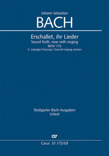 Erschallet, ihr Lieder (Klavierauszug): Kantate zum 1. Pfingsttag (Zweite Leipziger Fassung in C) BWV 172, 1714 Sheet Music