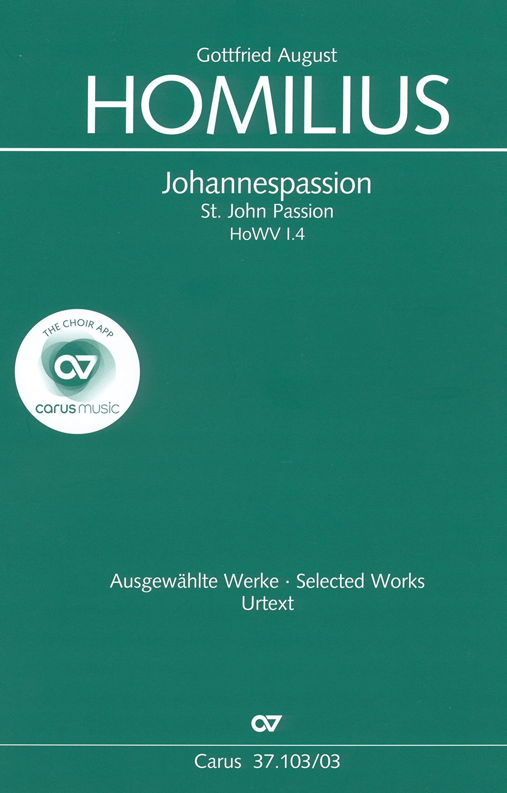 Johannes-Passion (Klavierauszug): Der Fromme stirbt. HoWV I.4 Sheet Music