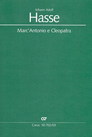 Marc Antonio e Cleopatra HWA II/1, Klavierauszug: Soli SMs, 2 Vl, Va, Bc. Sprache: Italienisch Sheet Music