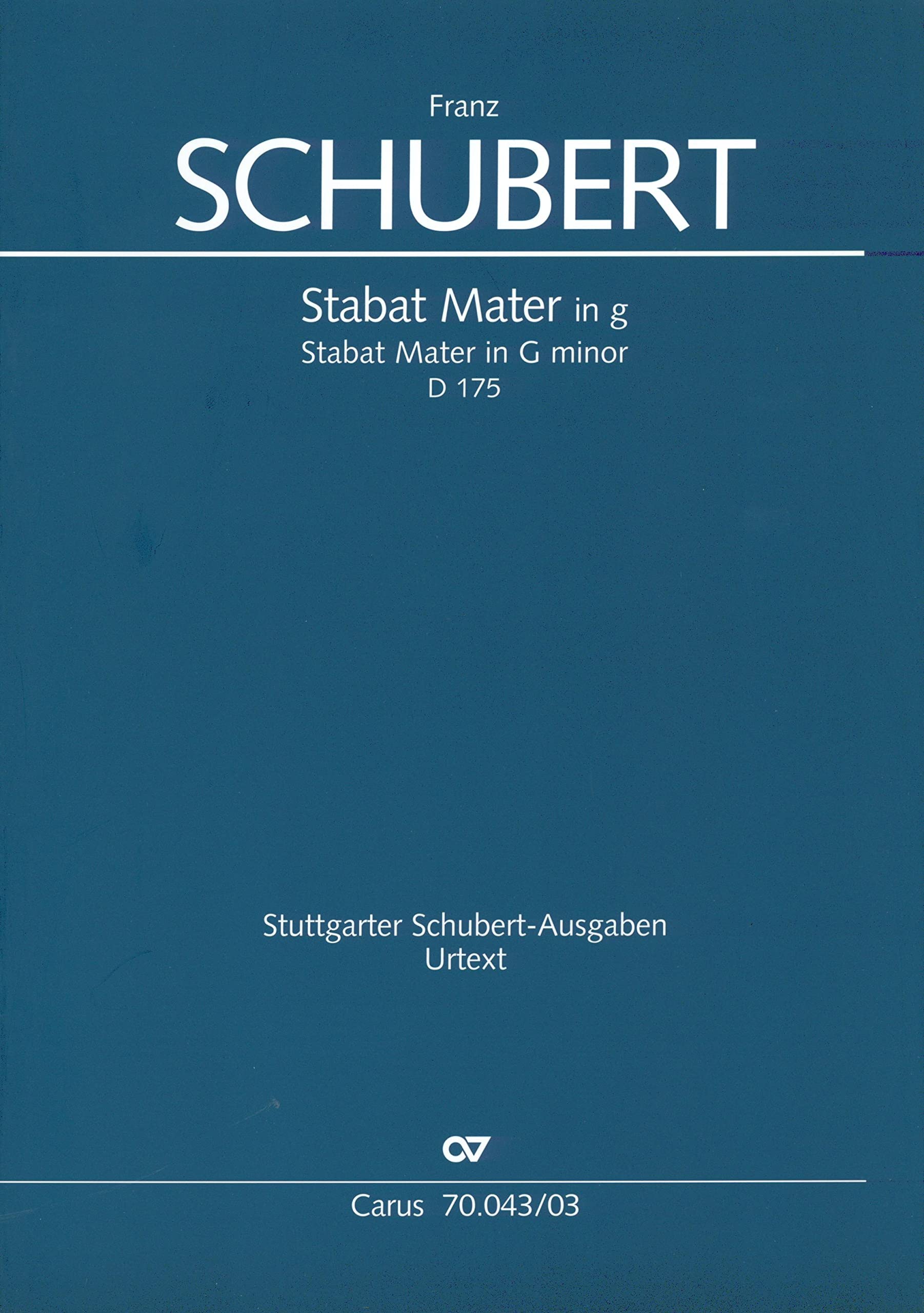 Stabat Mater in g (Klavierauszug): D 175, 1815 Sheet Music