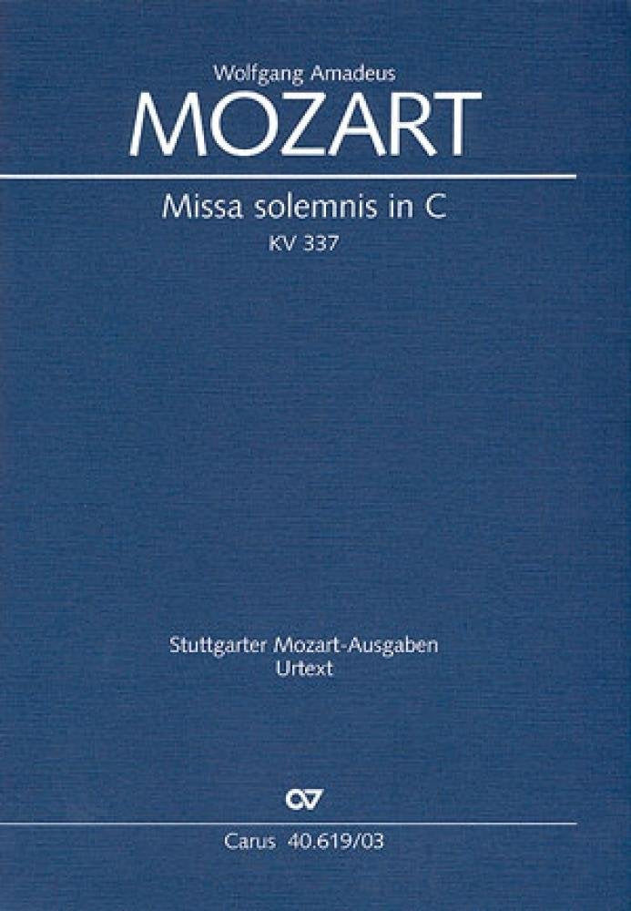 Missa solemnis in C (Klavierauszug): KV 337, 1780 Sheet Music