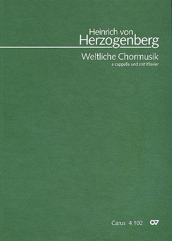 Weltliche Chormusik : für gem Chor a capella und mit Klavier Partitur Sheet Music