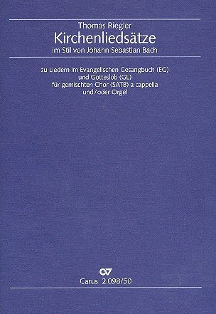 Riegler: Kirchenliedsätze im Stil von Johann Sebastian Bach. Chorbuch Sheet Music