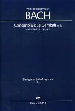 Bach: Concerto a due Cembali in Es (Fk 46BR-WFB C 11). Partitur Sheet Music