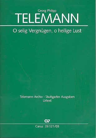O selig Vergnügen o heilige Lust TVWV1:1212 : für Alt, Bass, 2 Altblockflöten und Bc Klavierauszug Sheet Music