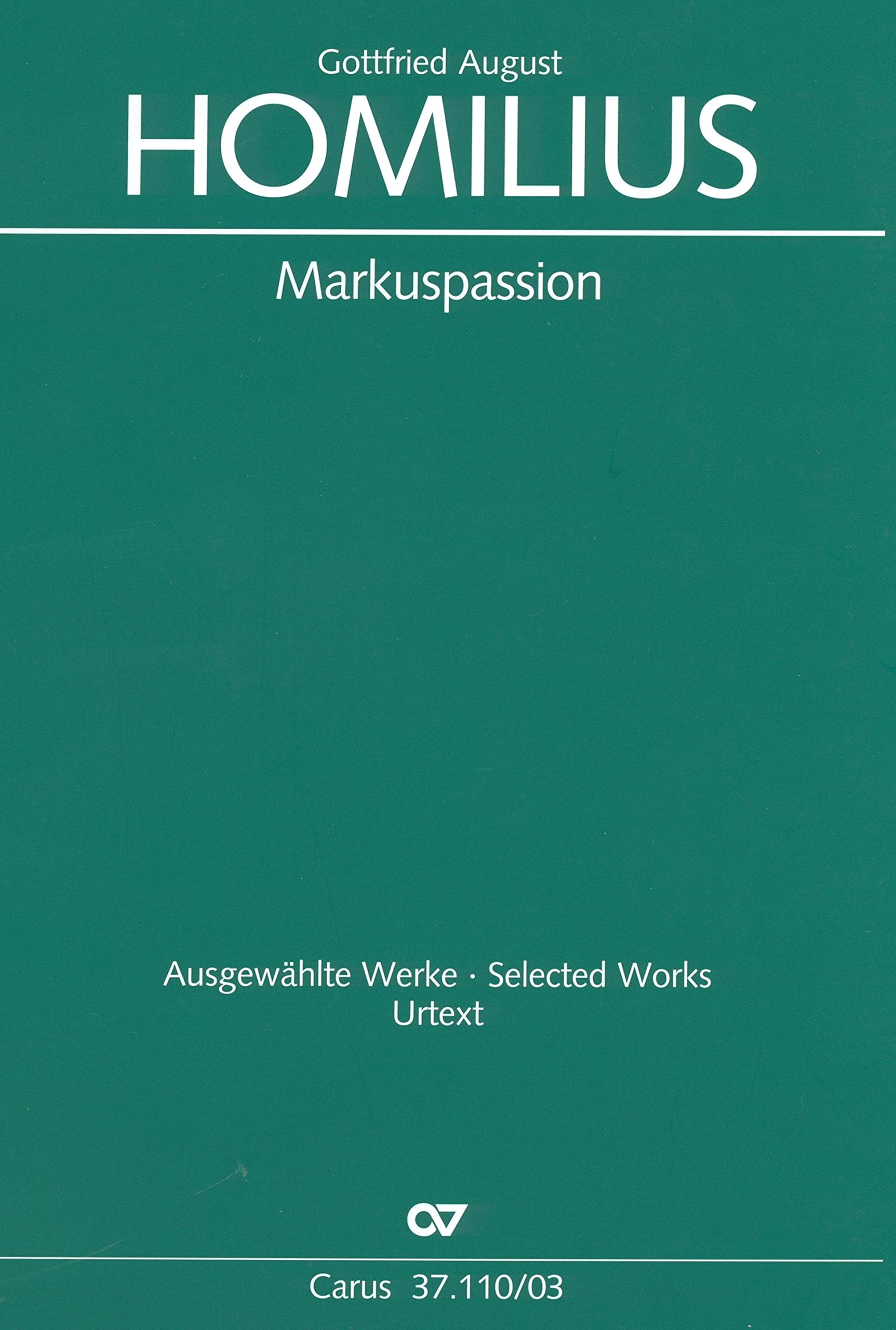 Markuspassion, Klavierauszug: Urtext Sheet Music