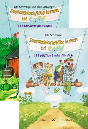 Sopranblockflöte lernen ist cool, 2 Bde., Schüler- und Klavierbegleitbd.: 111 pfiffige Lieder für dich; 111 Klavierbegleitungen Sheet Music