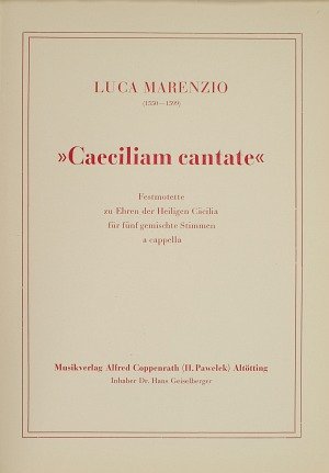 Marenzio: Caeciliam cantate. Partitur Sheet Music