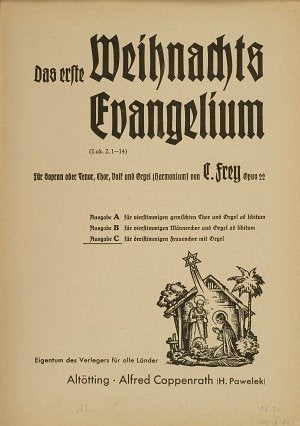 Frey: Das erste Weihnachtsevangelium (op. 22). Partitur Books