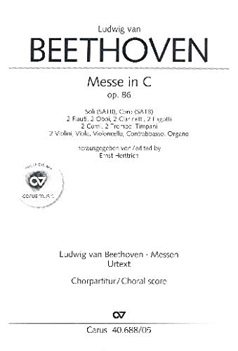 Beethoven: Messe in C-Dur (op. 86). Chorpartitur (20 St.) Sheet Music