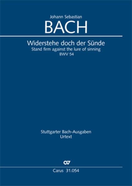 Widerstehe doch der Sünde (Klavierauszug): Kantate zu Oculi BWV 54, 1714 Sheet Music