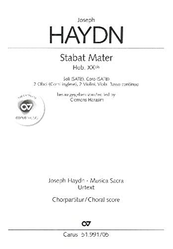 Haydn, Franz Joseph: CV51.991/05 Stabat mater : für Soli, gem Chor, 2 Oboen, Streicher und Bc Chorpartitur Books