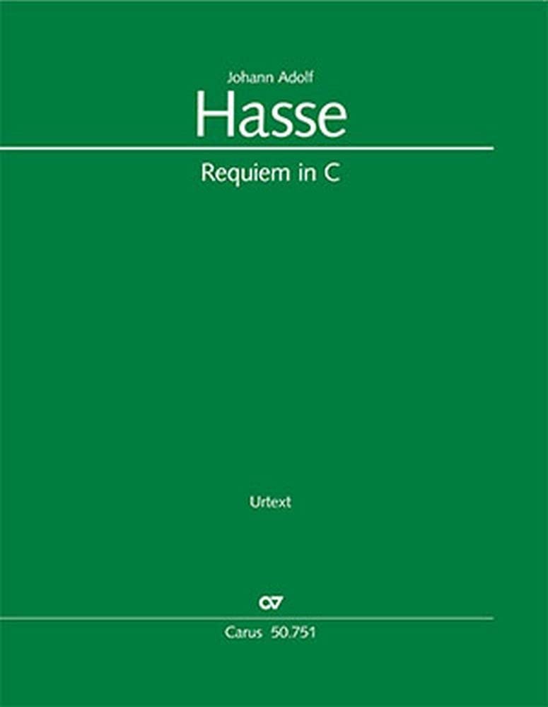 Johann Adolf Hasse-Requiem in C major-Soli SAATB, SATB and Orchestra-SCORE Books