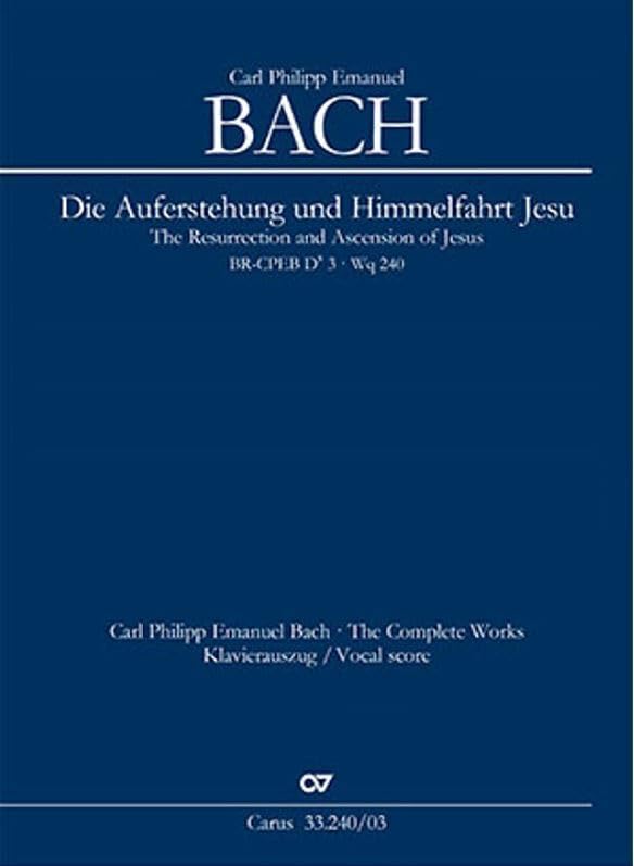 Die Auferstehung und Himmelfahrt Jesu (Klavierauszug): BR-CPEB D 3 (Wq 240) Sheet Music