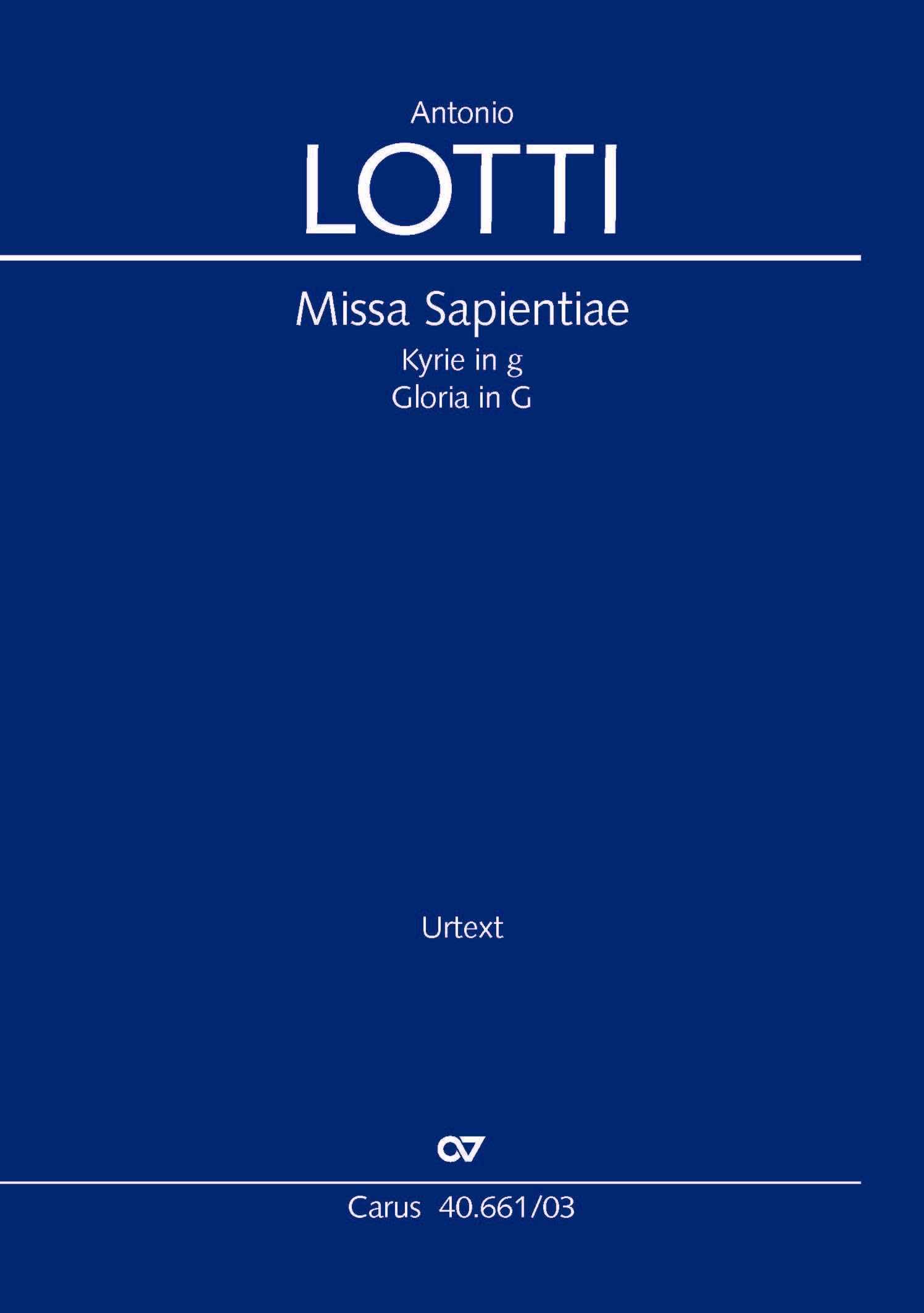 Missa Sapientiae (Klavierauszug): Kyrie in g. Gloria in G: Kyrie und Gloria Sheet Music