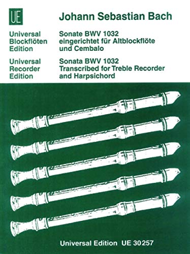 Universal Edition Bach: Sonata for treble recorder and cembalo BWV 1032 Sheet Music