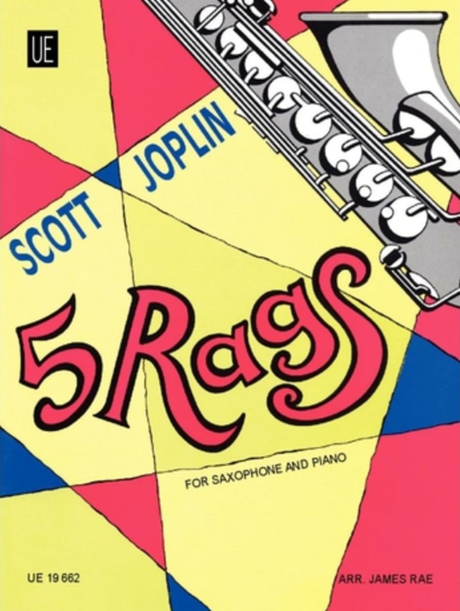 "5 Rags" Score and Parts for Saxophone and Piano by Scott Joplin book