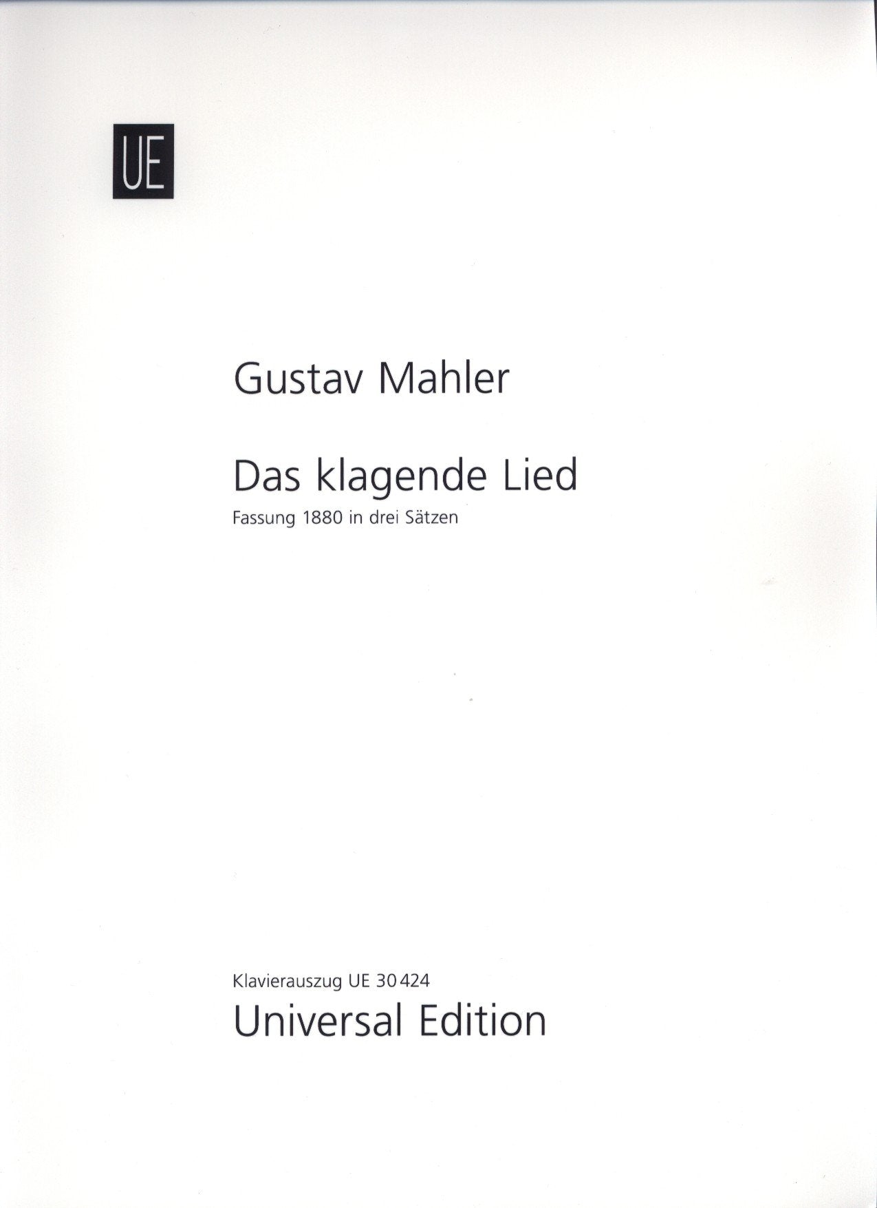 Das Klagende Lied - 3 Satzige Fassung Sheet Music