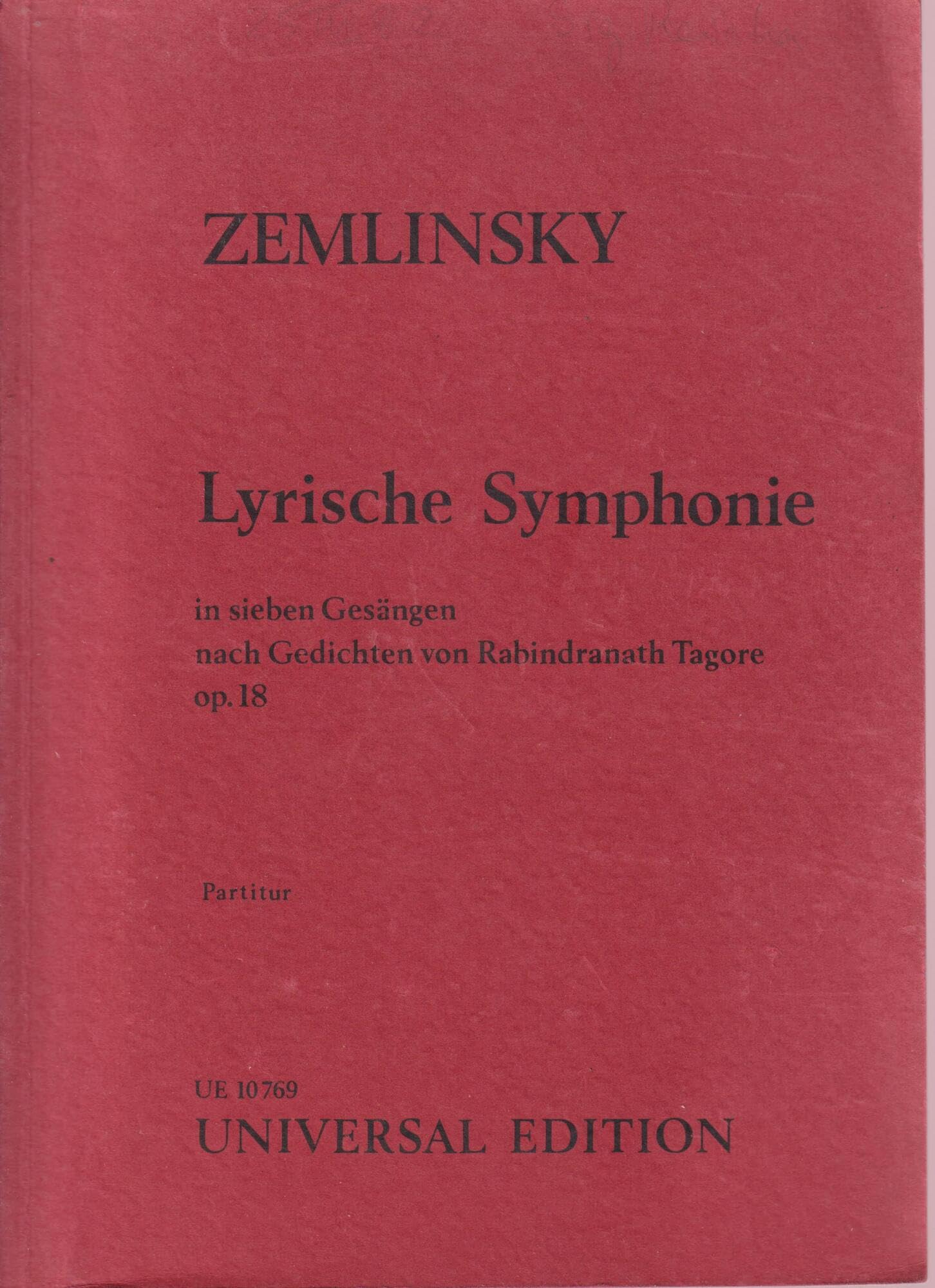 Universal Edition Alexander: Lyric Symphony for soprano, baritone and orchestra, Op. 18 Sheet Music