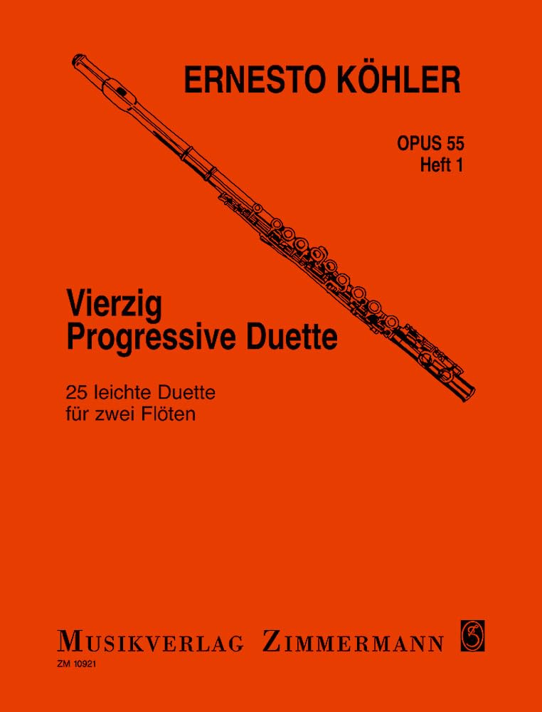 Vierzig Progressive Duette: 25 leichte Duette. Heft 1. op. 55. 2 Flöten. Sheet Music