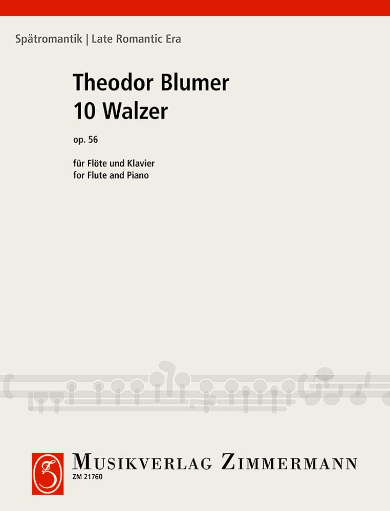 Dix valses: op. 56. flute and piano. book