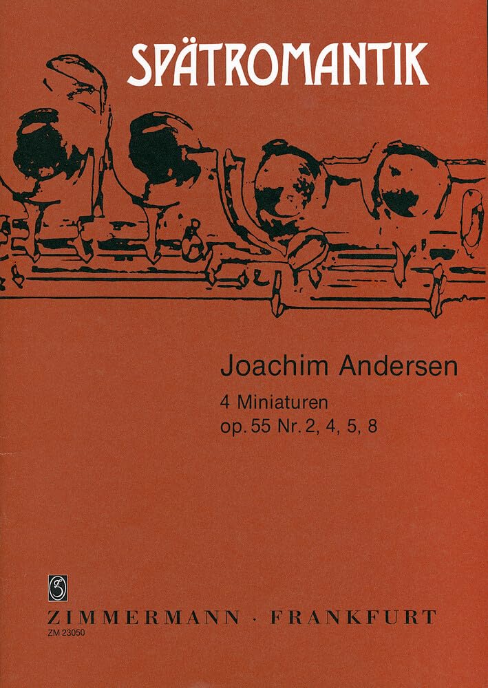 4 Miniaturen: op. 55 Nr. 2, 4, 5, 8. Flöte und Klavier. (Spätromantik) Sheet Music