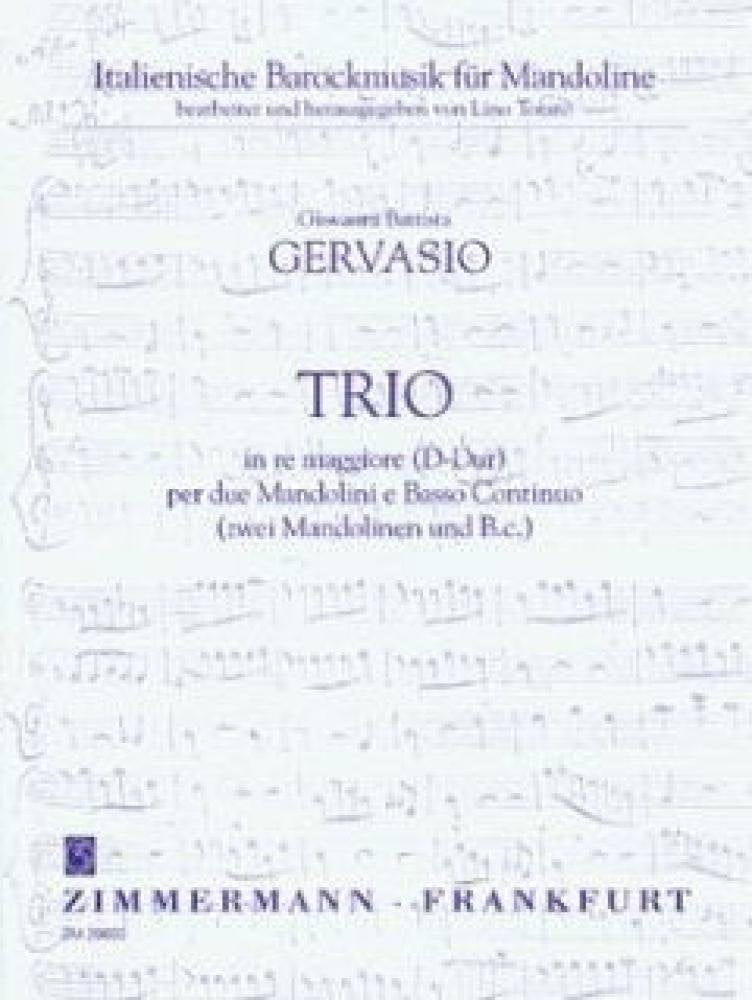 Trio en ré majeur: 2 mandolines and basso continuo. Partition et parties. Sheet Music