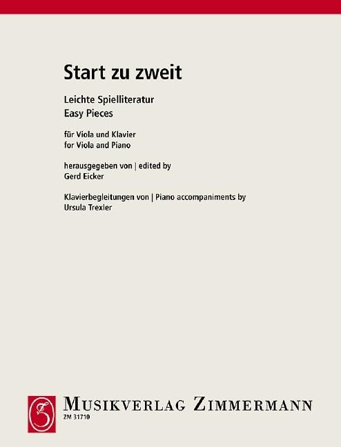 Start zu Zweit für Viola und Klavier: Leichte Spielliteratur Klavierbegleitungen von U. Trexler. Klavierbegleitungen von U. Trexler Education & Training