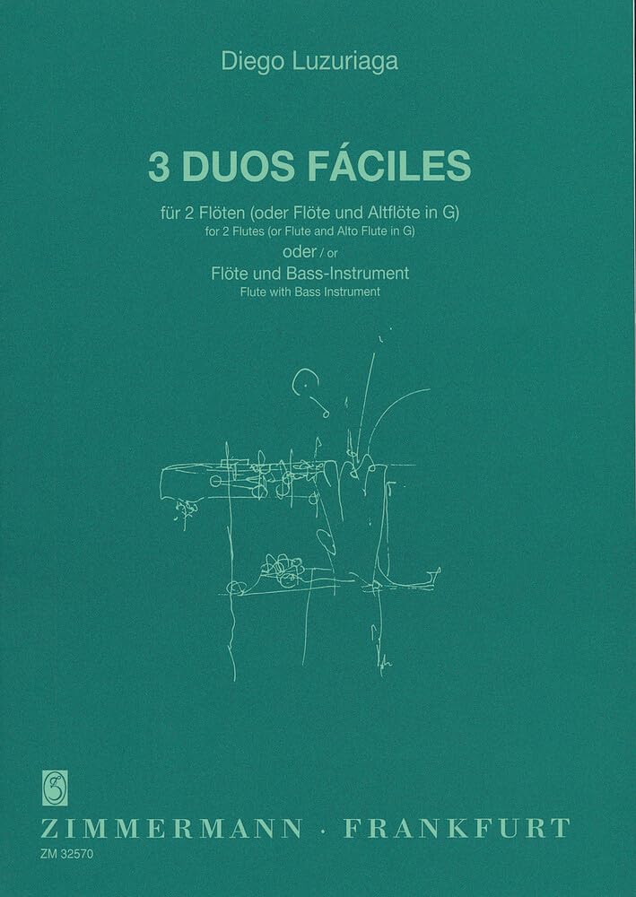 3 Duos fáciles: 2 Flöten (Flöte und Altflöte in G/Flöte und Bassinstrument). Sheet Music