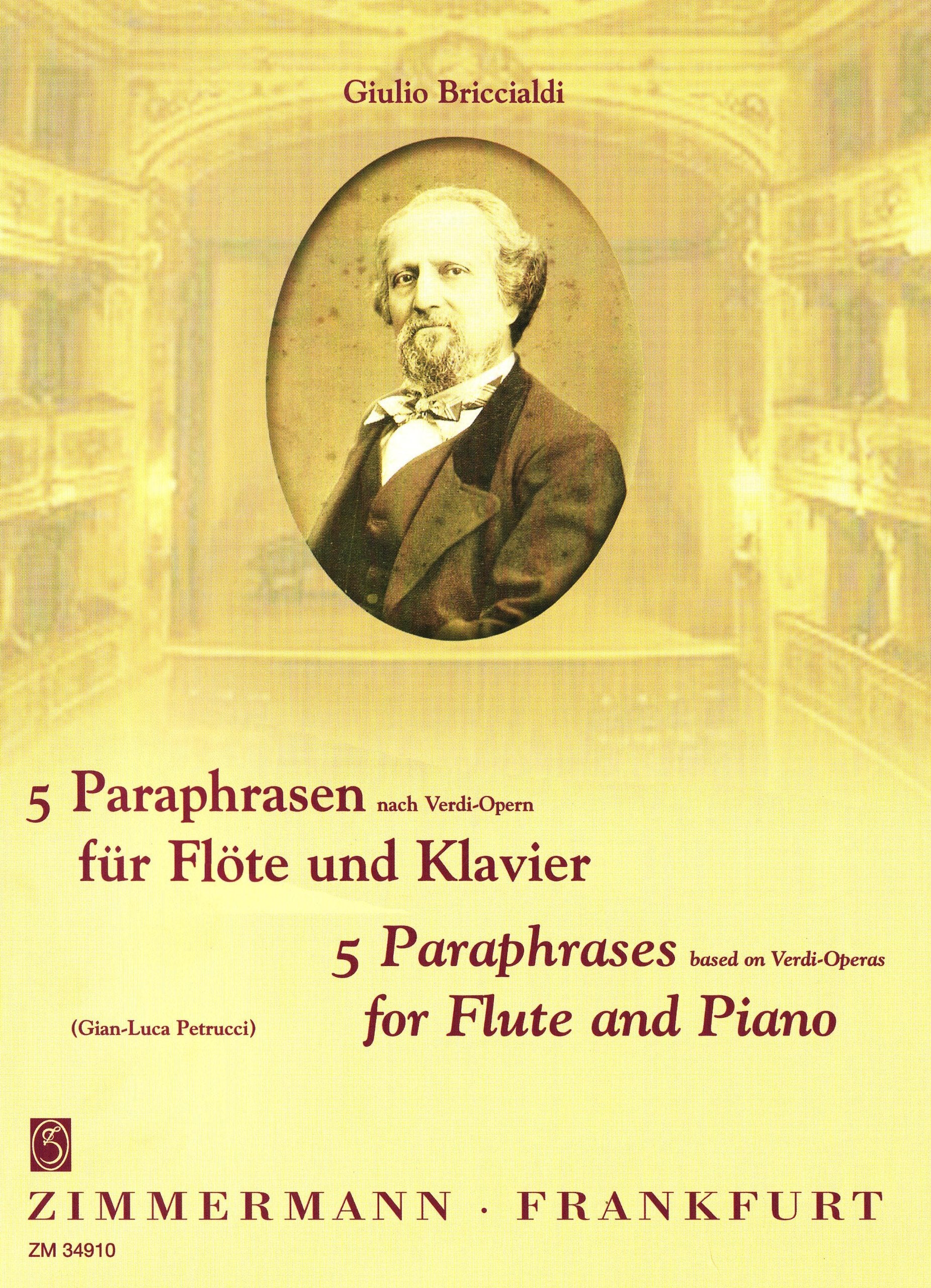 5 Paraphrasen nach Verdi-Opern: Flöte und Klavier. Art & Literature