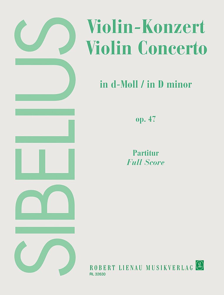 Violin-Konzert d-Moll: Revidierte Fassung (1903-1904, rev. 1905). op. 47. Violine und Orchester. Partitur. Sheet Music