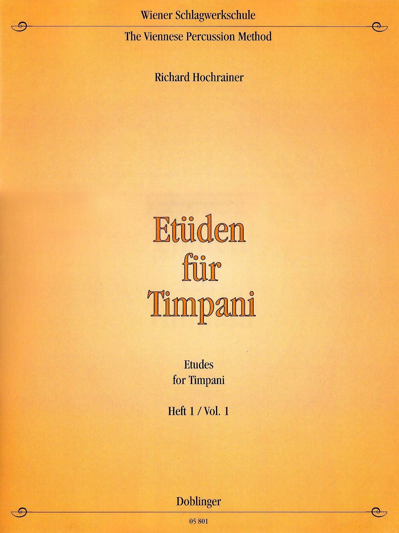 Doblinger Verlag ETUDEN FUR TIMPANI HEFT 1 PERCUSSIONS Essays & Short Stories