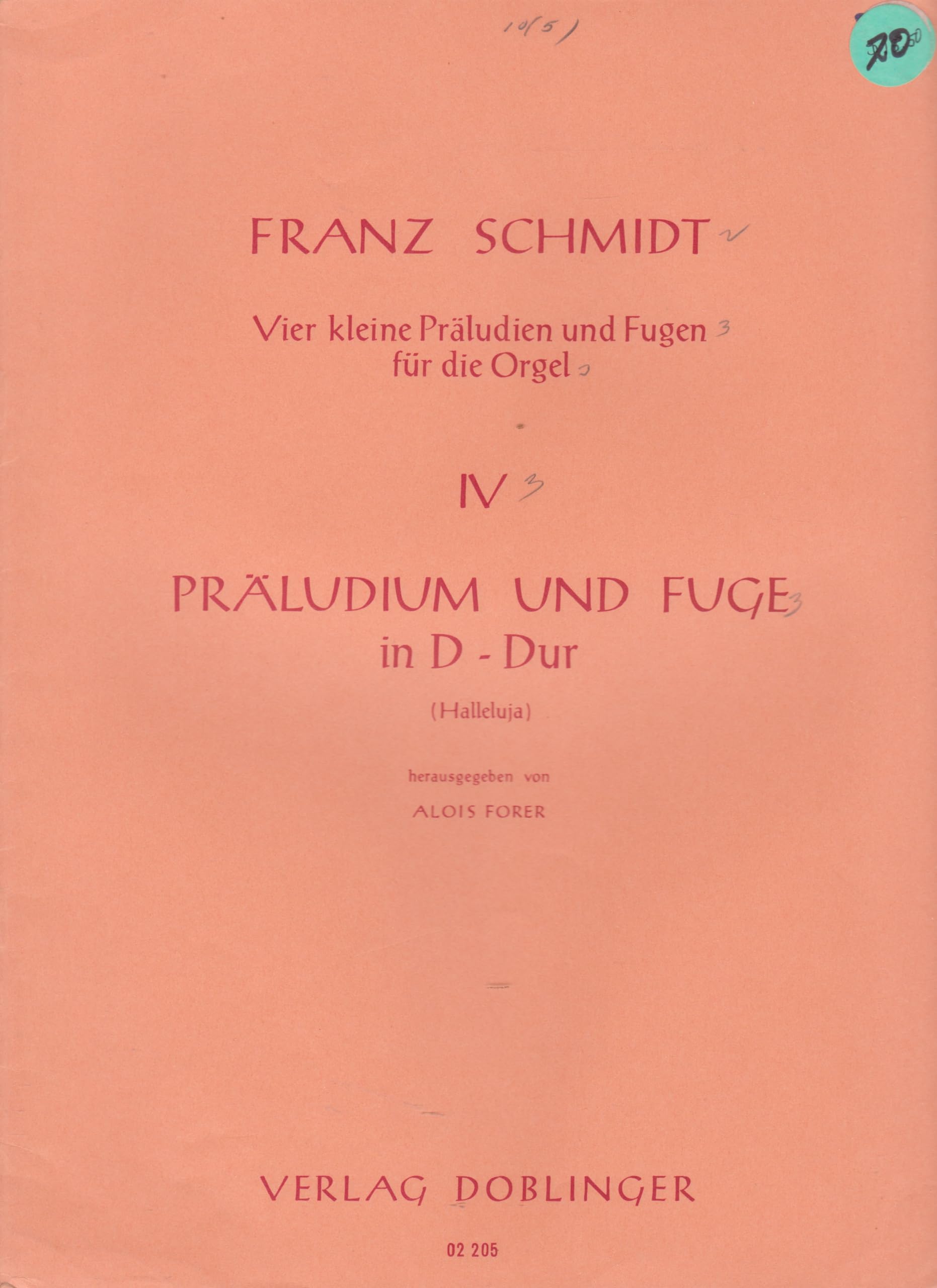 PRALUDIUM UND FUGE D-DUR ORGUE Arts & Music