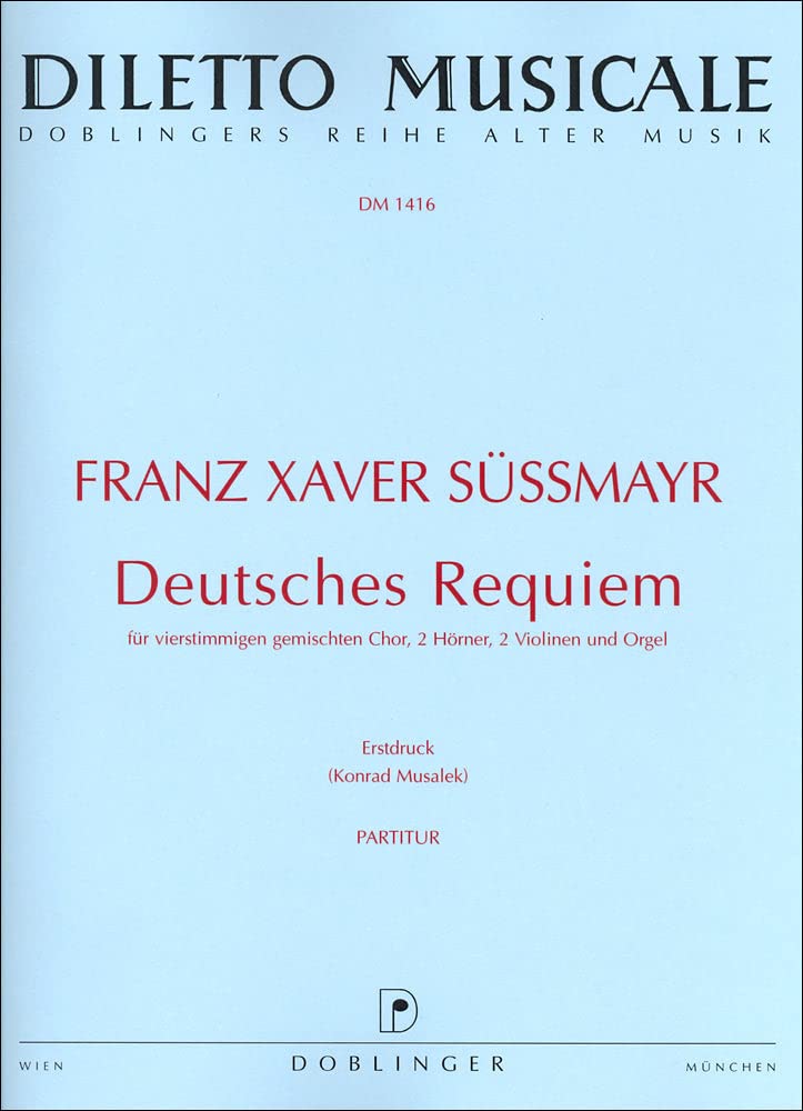Deutsches Requiem : für gem Chor, 2 Hörner, 2 Violinen und Orgel Partitur Sheet Music