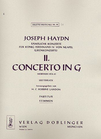 Concerto - Nr. 2 G-Dur Hob. Vllh:2 für 2 Liren, 2 Blockflöten/ Flöte, Oboe/ 2 Flöten Sheet Music