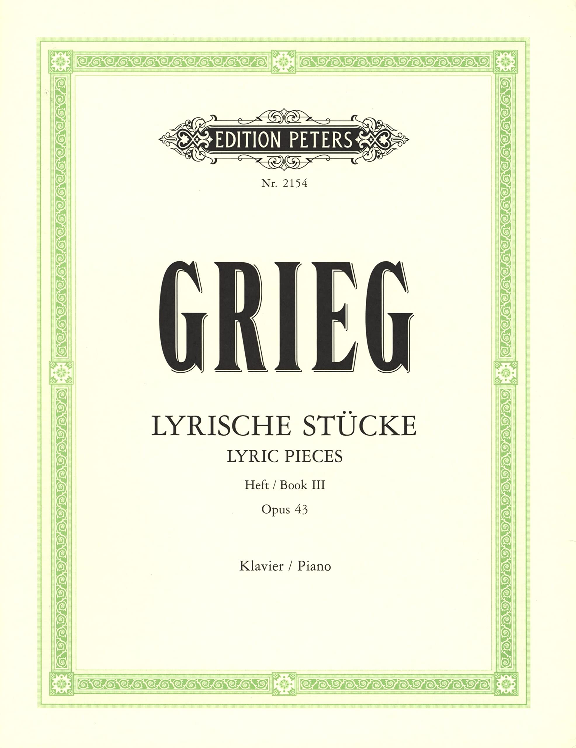 Lyrische Stücke Opus 43 für Klavier Sheet Music