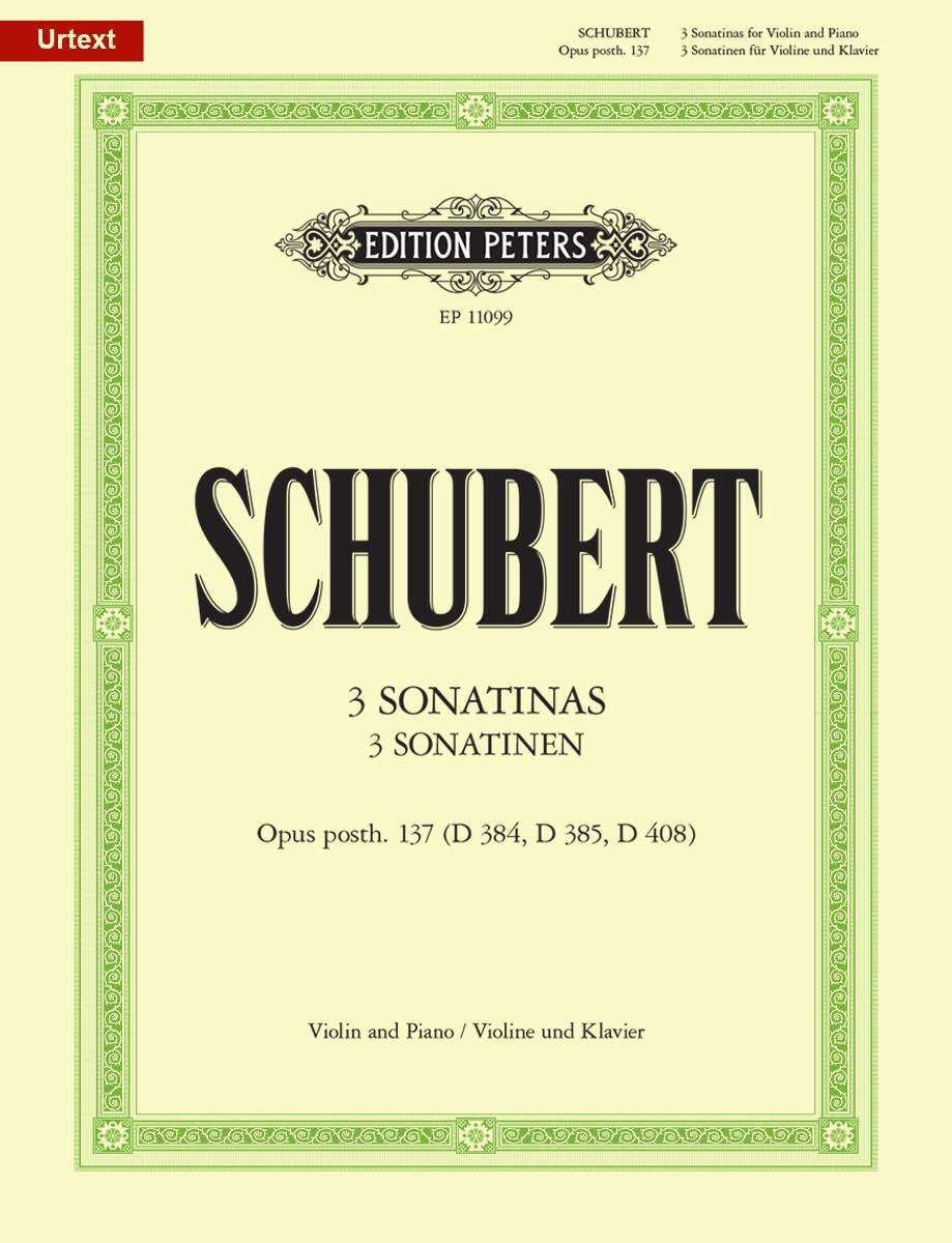 FRANZ SCHUBERT : 3 VIOLIN SONATINAS OP.137 - 3 SONATINES POUR VIOLON OP.137 - NOUVELLE EDITION Sheet Music