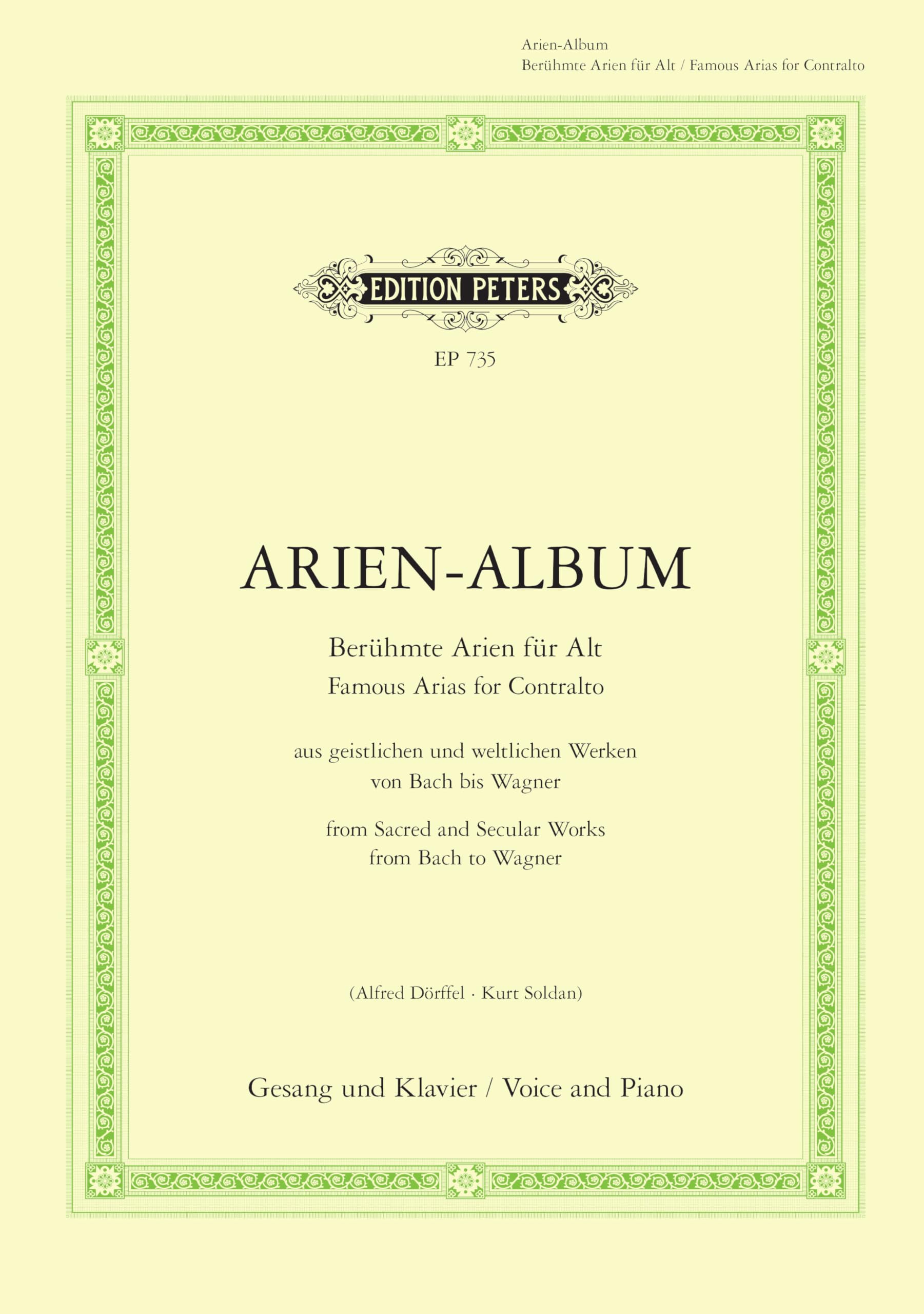 Aria Album for Contralto: mit Klavierbegleitung (Edition Peters) Sheet Music